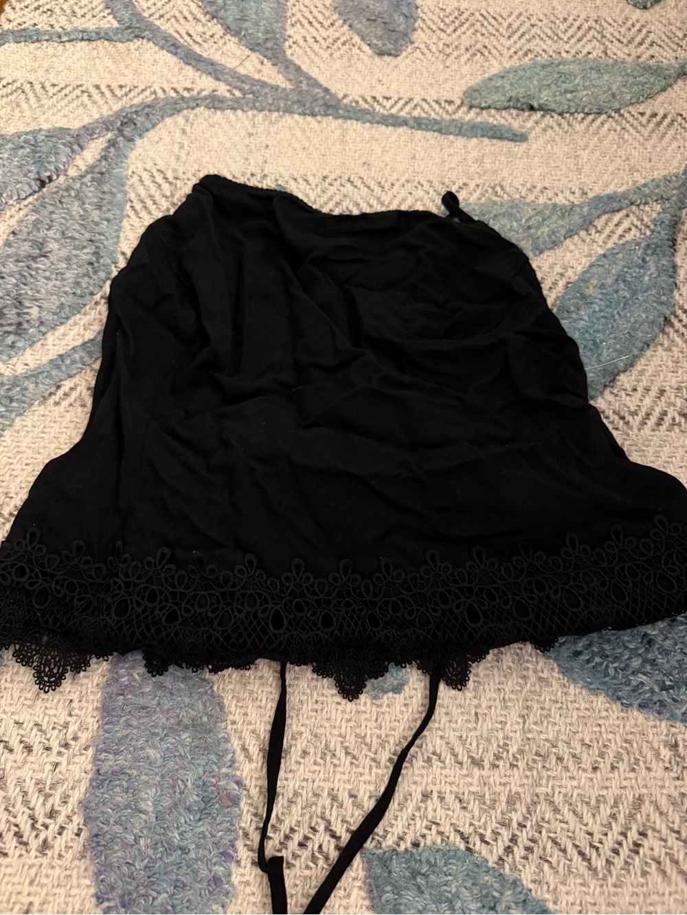 Fashion Nova Black Cropped corset Tank with Lace Trim